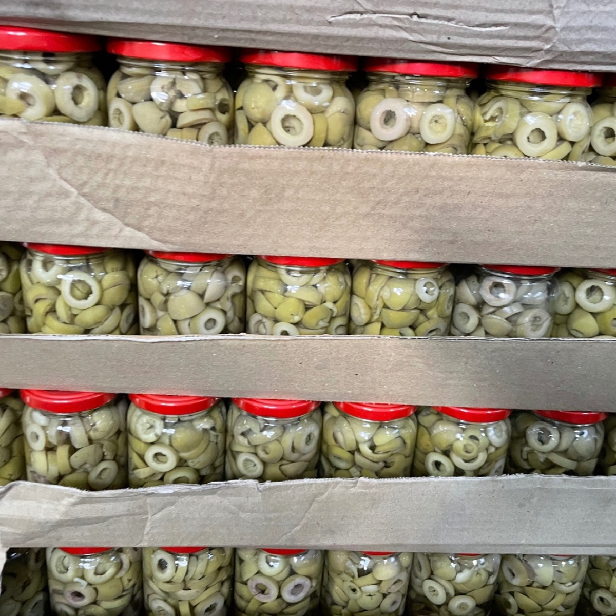 Aceitunas verdes en rodajas