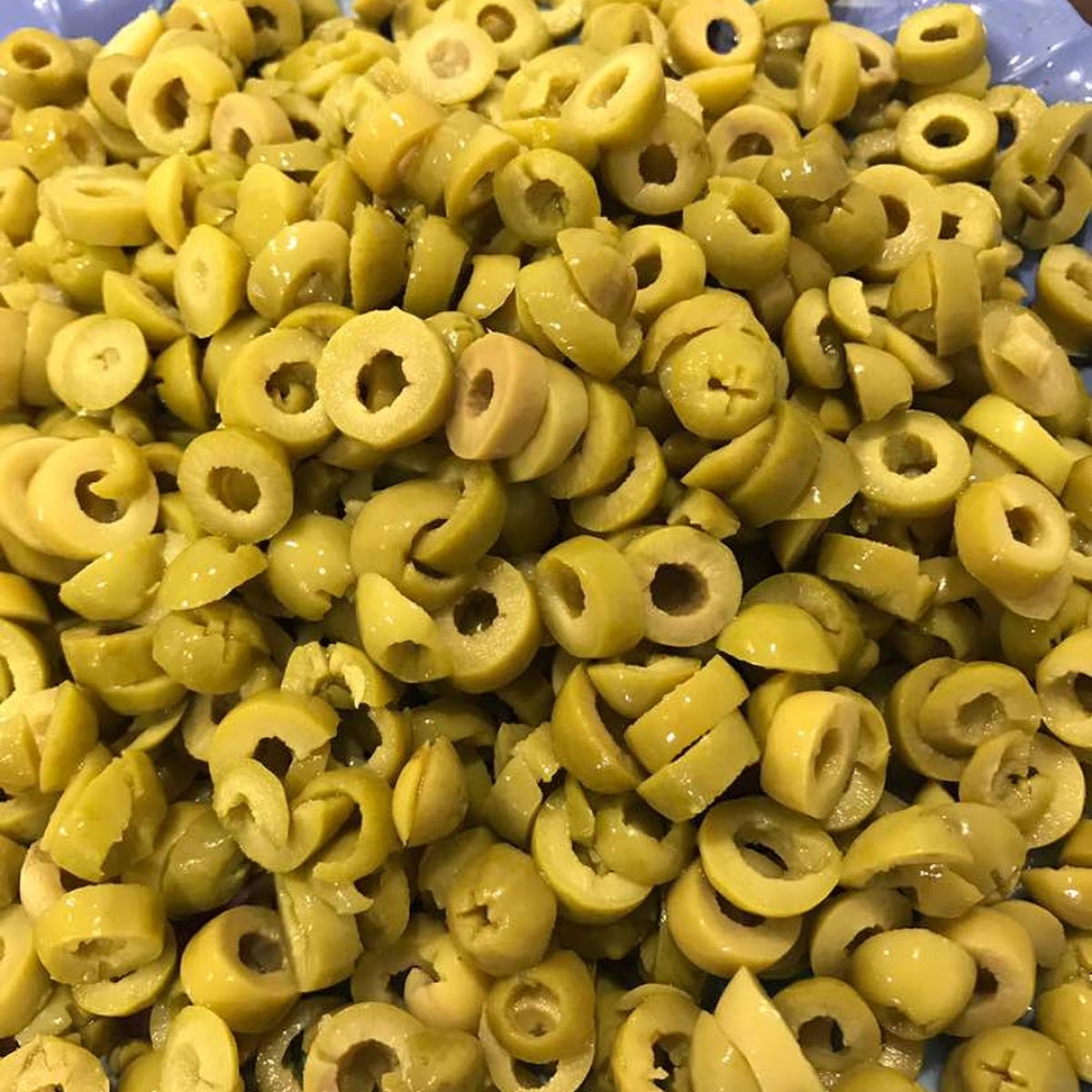 Aceitunas verdes en rodajas